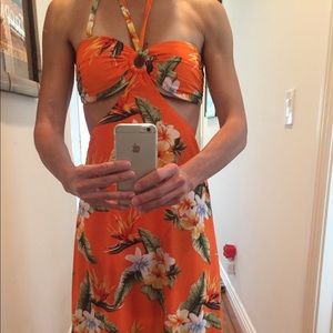 Forever 2 Tiki Tropical Hawaiian Halter Dress